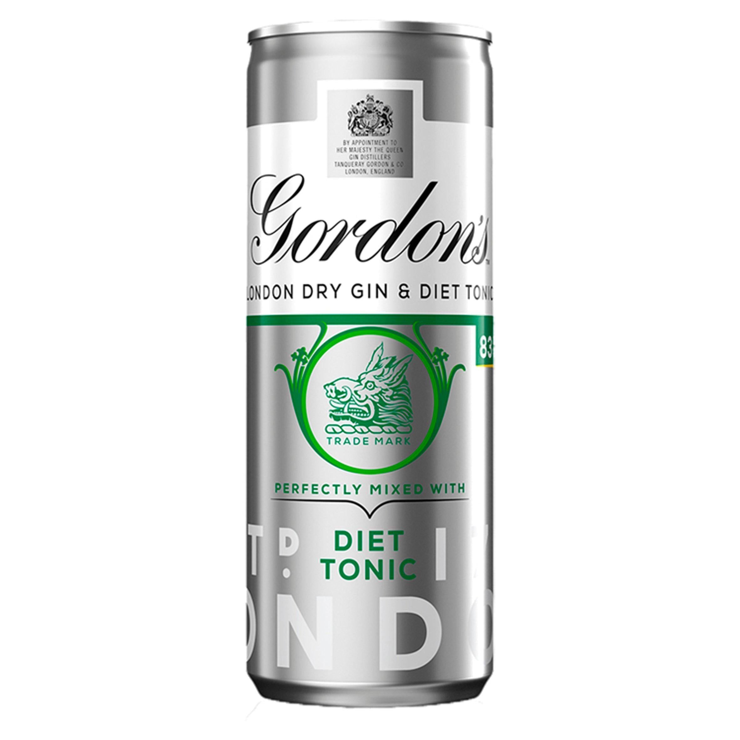 Gordon's Special Dry London Gin &amp;amp; Slimline Tonic Ready to Drink Can 250ml