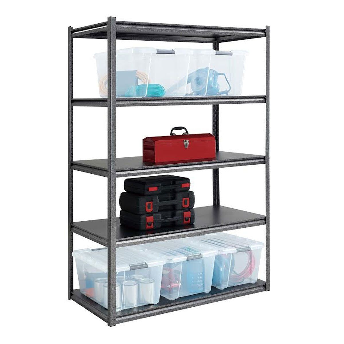 Gorilla 5 Tier 6ft x 4ft x 2ft (183 x 122 x 61cm) Step Beam Heavy Duty Modular Storage Shelf Rack