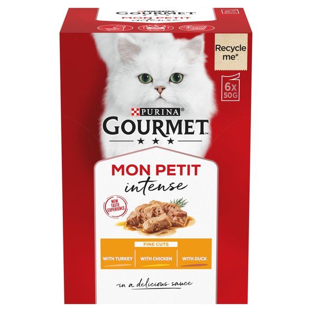 Gourmet Mon Petit Poultry Variety Turkey Chicken Duck Wet Cat Food   6 x 50g