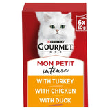 Gourmet Mon Petit Poultry Variety Turkey Chicken Duck Wet Cat Food   6 x 50g