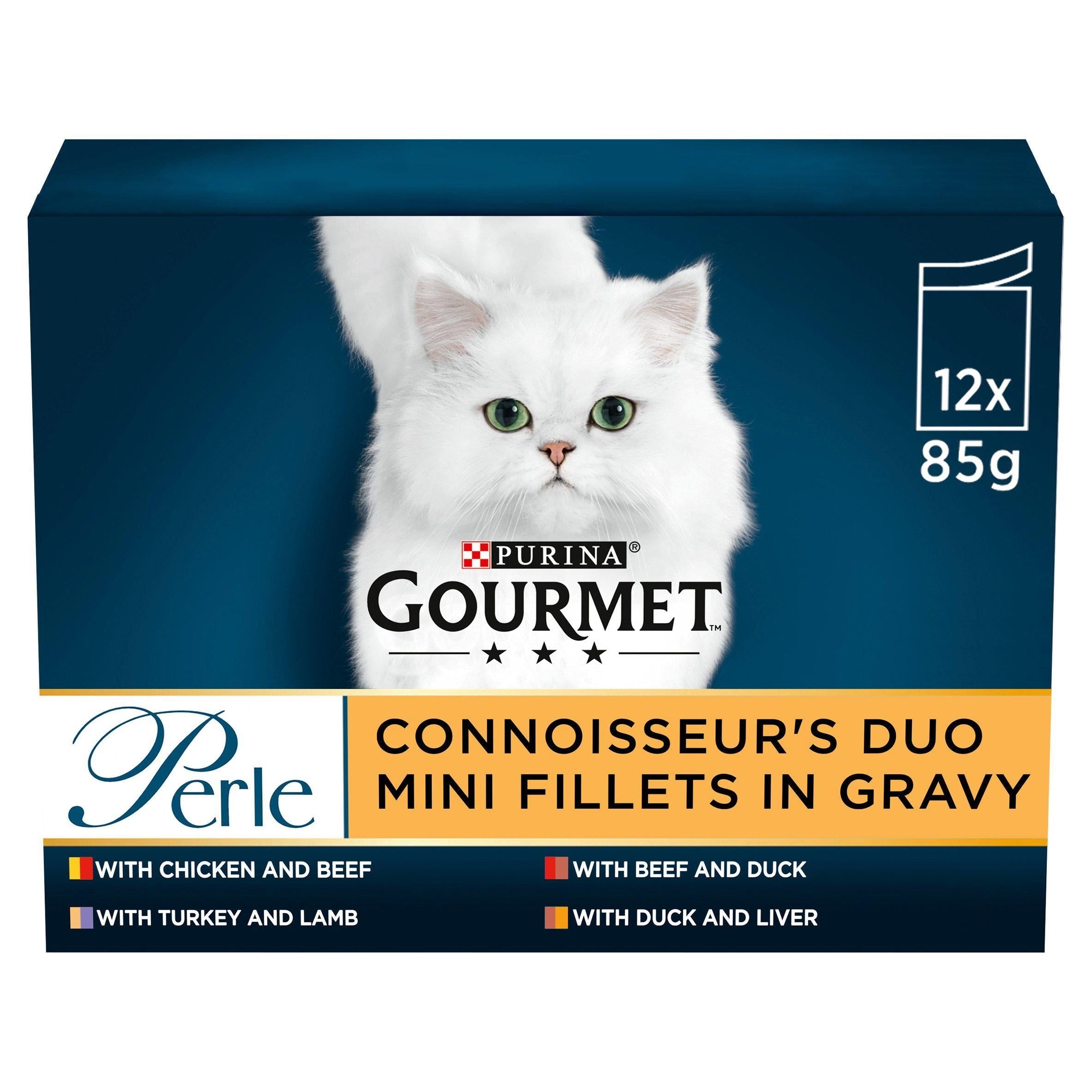 Gourmet Perle Connoisseurs Duo Cat Food Meat 12 X 85g