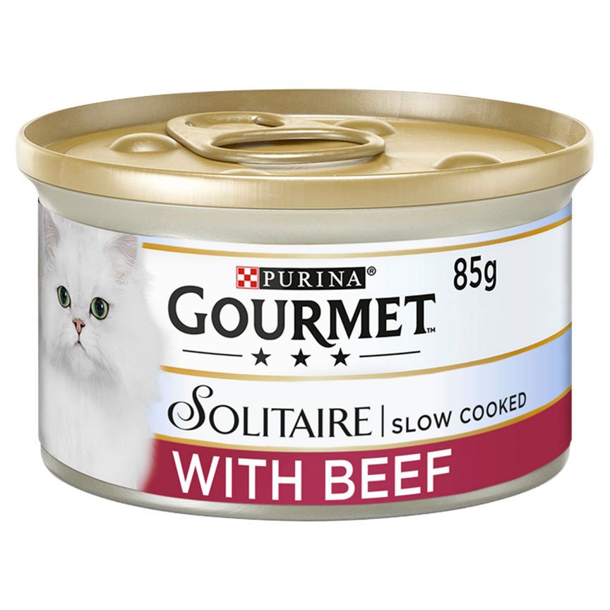 Gourmet Solitaire Tinned Cat Food With Beef