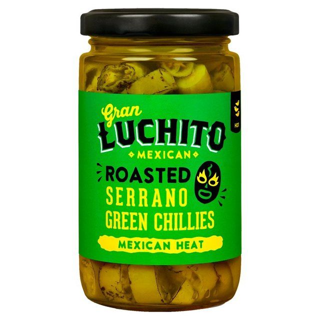 Gran Luchito Roasted Sliced Serrano Green Chillies for Fajita &amp;amp; Taco   215g