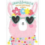 Granddaughter Llama Birthday Card