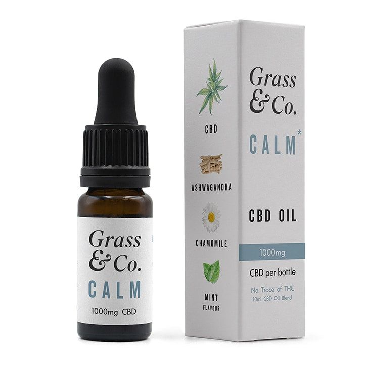 Grass & Co. CALM CBD Consumable Oil 1000mg with Ashwagandha, Chamomile & Mint 10ml