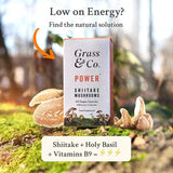 Grass &amp;amp; Co. POWER Shiitake Mushrooms with Holy Basil + Iron 60 Vegan Capsules