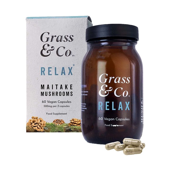 Grass & Co. RELAX Maitake Mushrooms with Ashwagandha + Magnesium 60 Vegan Capsules