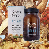 Grass &amp;amp; Co. RELAX Maitake Mushrooms with Ashwagandha + Magnesium 60 Vegan Capsules