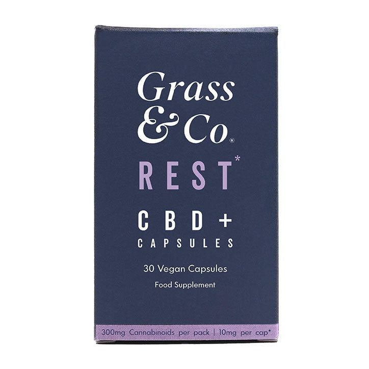 Grass &amp;amp; Co. REST 300mg CBD+ with Lavender 30 Vegan Capsules