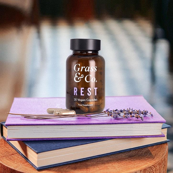 Grass &amp;amp; Co. REST 300mg CBD+ with Lavender 30 Vegan Capsules