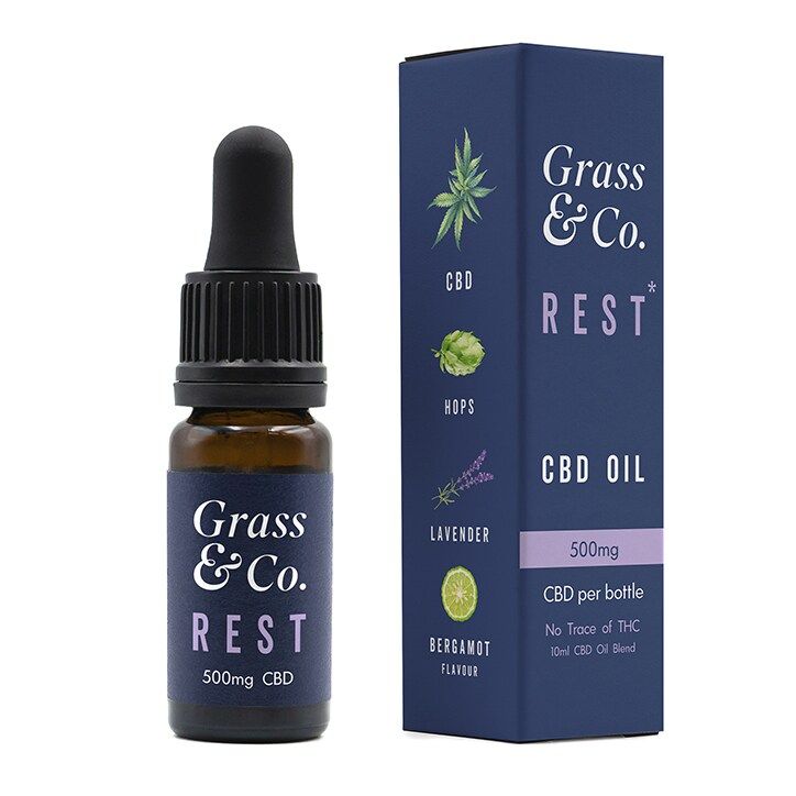 Grass &amp;amp; Co. REST CBD Consumable Oil 500mg with Bergamot &amp;amp; Lavender 10ml