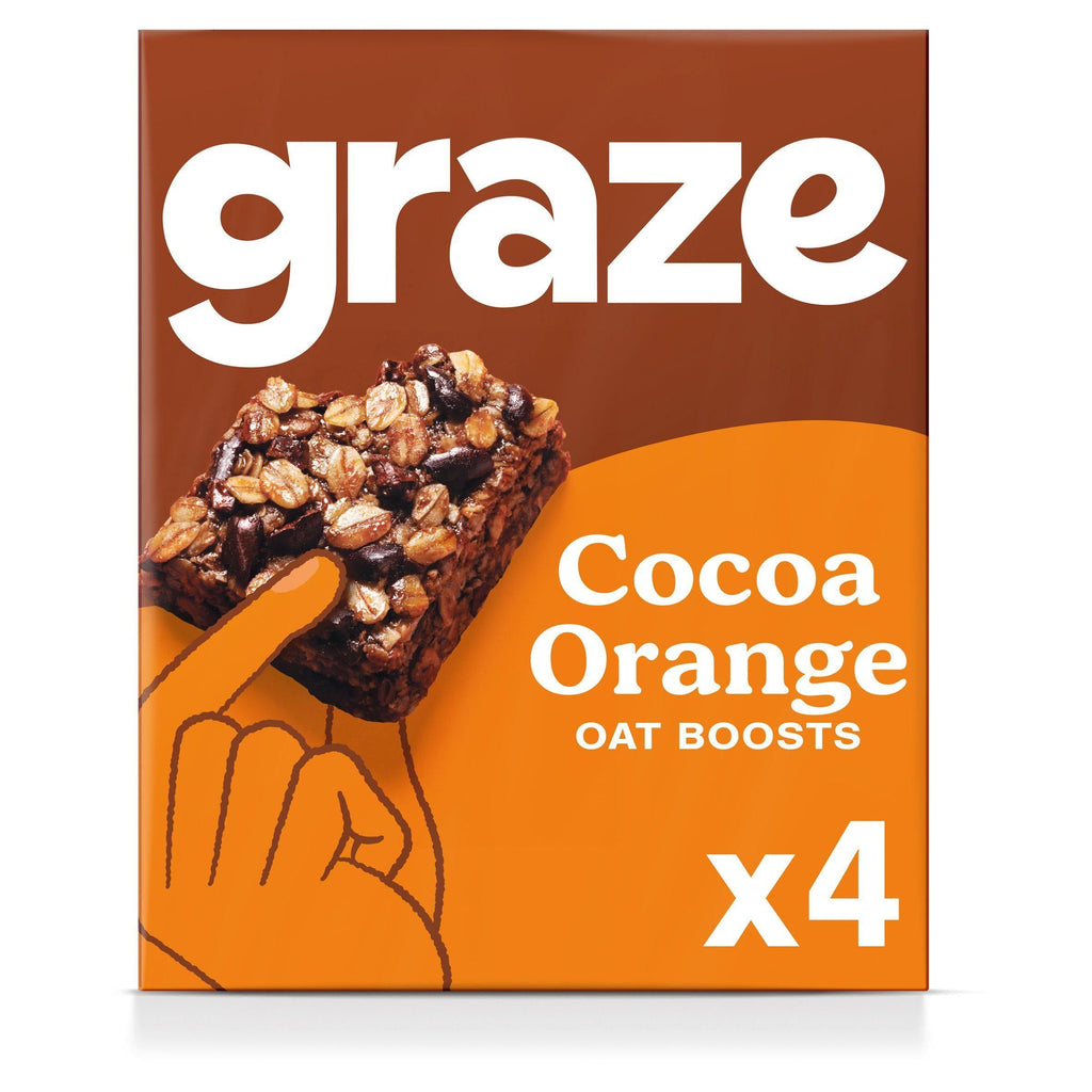 Graze Cocoa & Orange Superfood Oat Square Bites with Cacao Nibs & Quinoa 4x30g