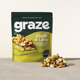 Graze Protein Chilli &amp;amp; Lime Vegan Mixed Nuts Snacks   100g