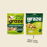 Graze Protein Chilli &amp;amp; Lime Vegan Mixed Nuts Snacks   100g