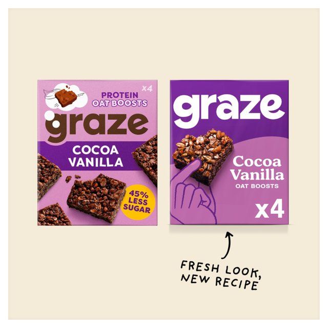 Graze Protein Cocoa Vanilla Snack Bars   4 per pack