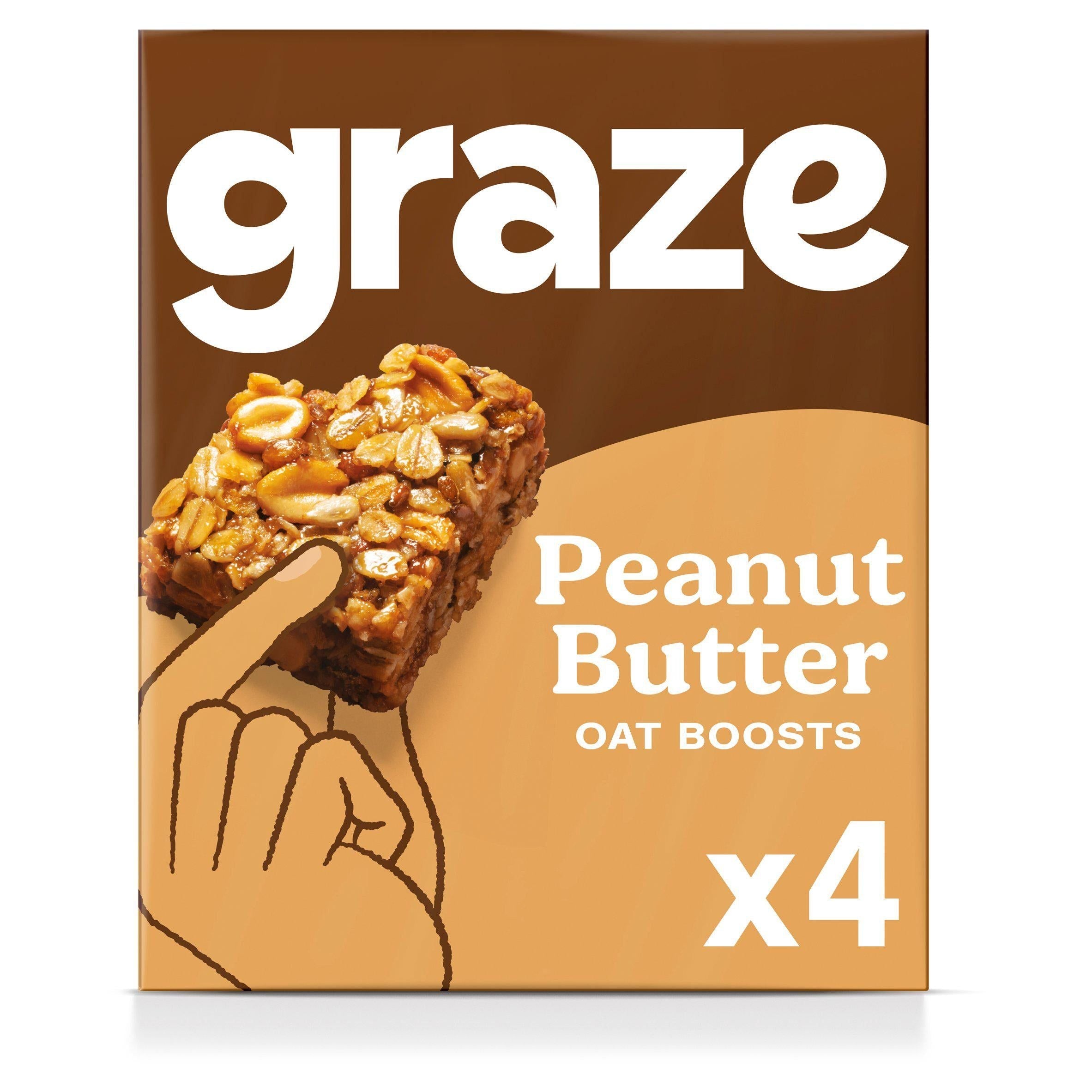 Graze Protein Oat Bites Cereal Bars Peanut Butter &amp;amp; Chocolate 4x30g