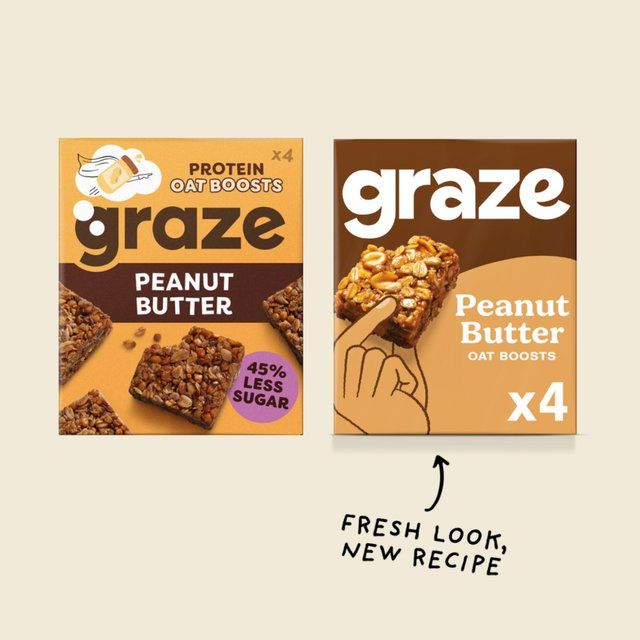 Graze Protein Peanut Butter Vegan Snack Bars   4 per pack