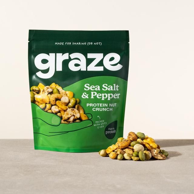 Graze Protein Salt & Pepper Vegan Mixed Nuts Snacks   100g