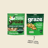 Graze Protein Salt &amp;amp; Pepper Vegan Mixed Nuts Snacks   100g