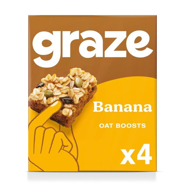 Graze Vegan Banana Snack Bars Wholegrain Oats   4 per pack