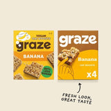 Graze Vegan Banana Snack Bars Wholegrain Oats   4 per pack