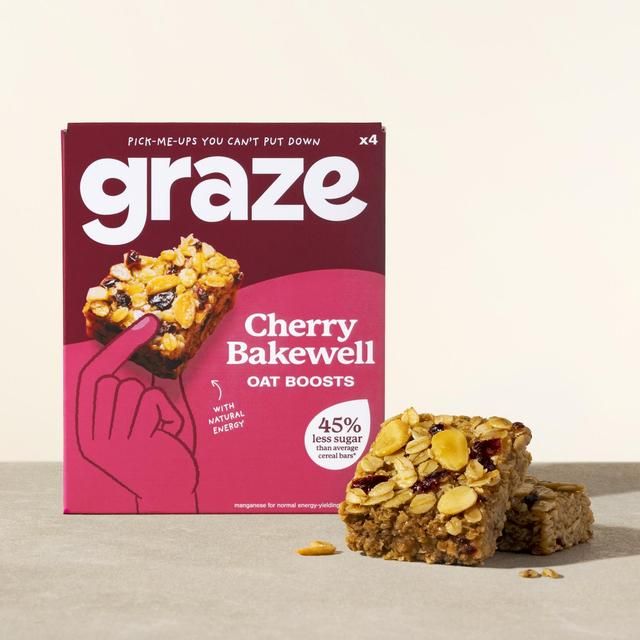 Graze Vegan Cherry Bakewell Snack Bars   4 per pack