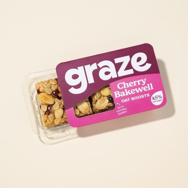 Graze Vegan Cherry Bakewell Snack Bars With Oats   50g