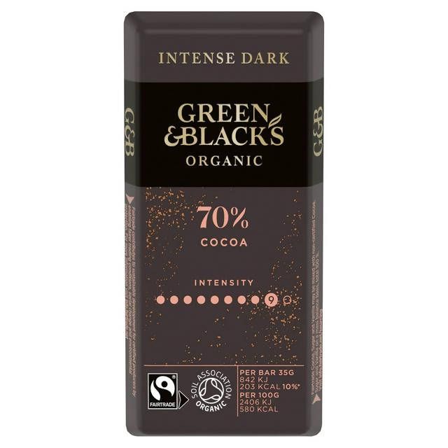 Green & Black's Organic 70% Dark Chocolate Bar 35g