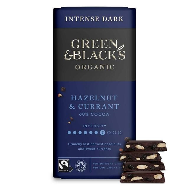 Green &amp;amp; Black's Organic Hazelnut &amp;amp; Currant Dark Chocolate Bar   90g