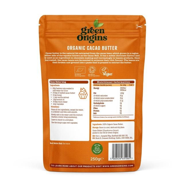 Green Origins Organic Cacao Butter   250g