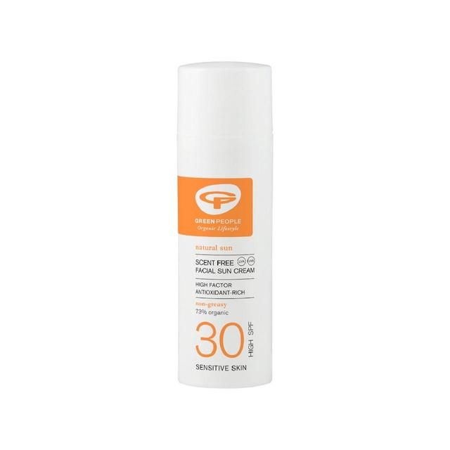 Green People Facial Sun Cream SPF30 Scent Free   50ml