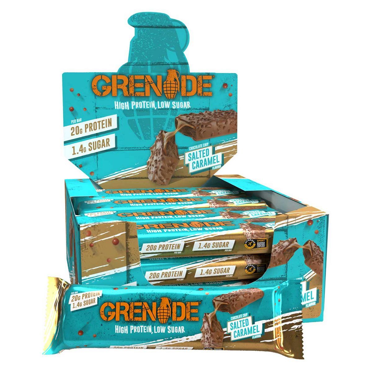 Grenade Carb Killa Bar Chocolate Chip Salted Caramel - 60g x 12 Bars