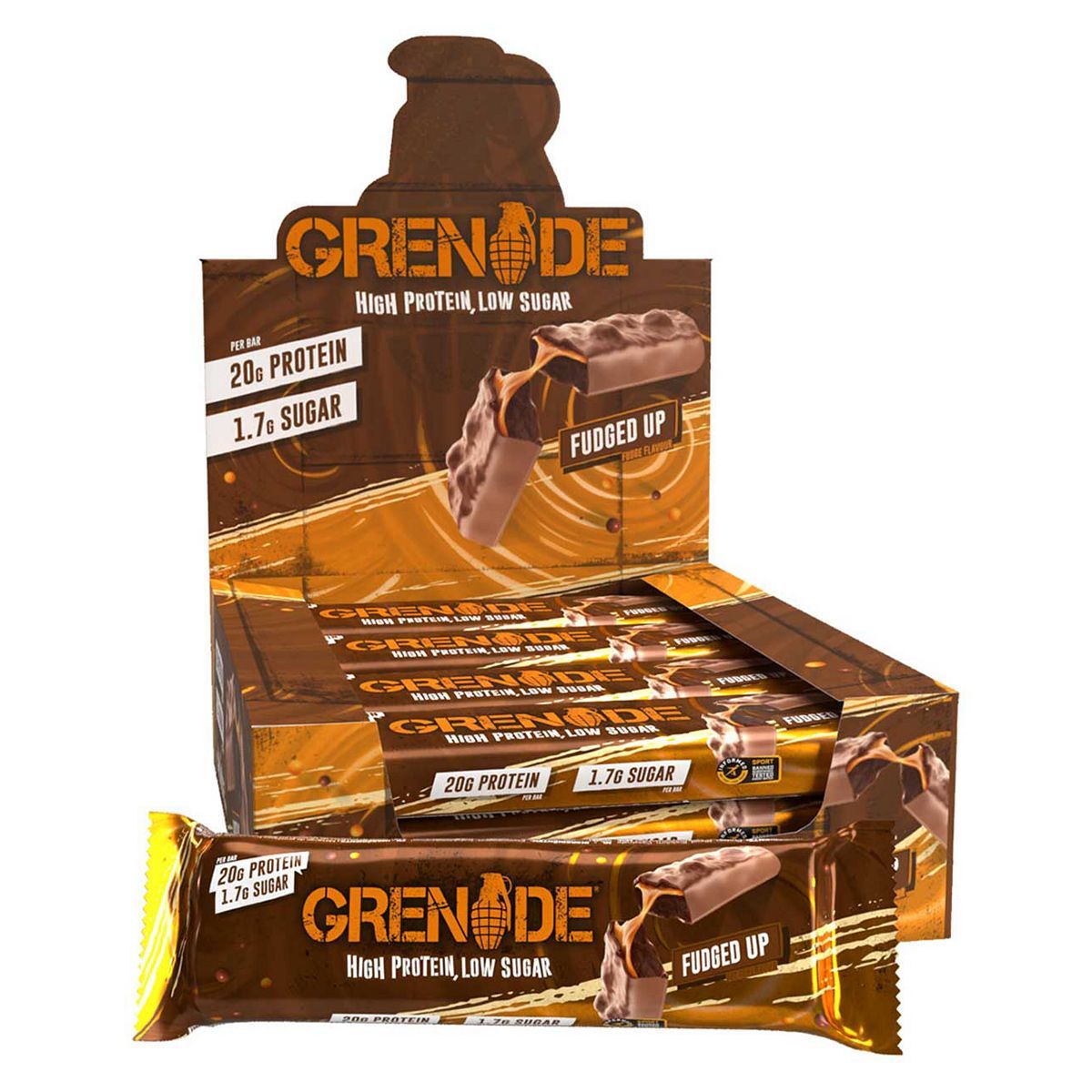 Grenade Carb Killa High Protein Bar Fudged up - 60g x 12 bars