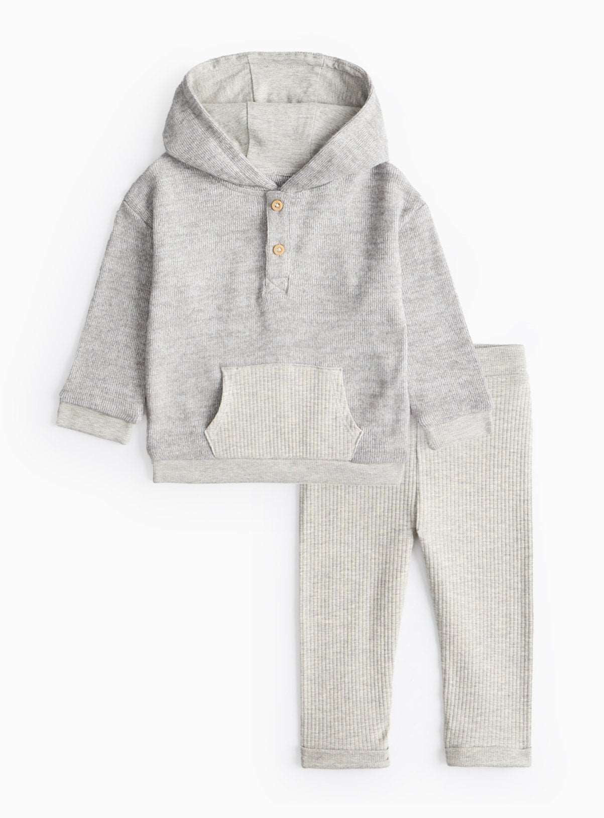 Grey Marl Knitted Hoodie &amp;amp; Leggings Set 12-18 months