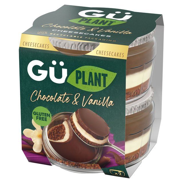 Gu Plant Chocolate &amp;amp; Vanilla Cheesecake Dessert   2 x 82g