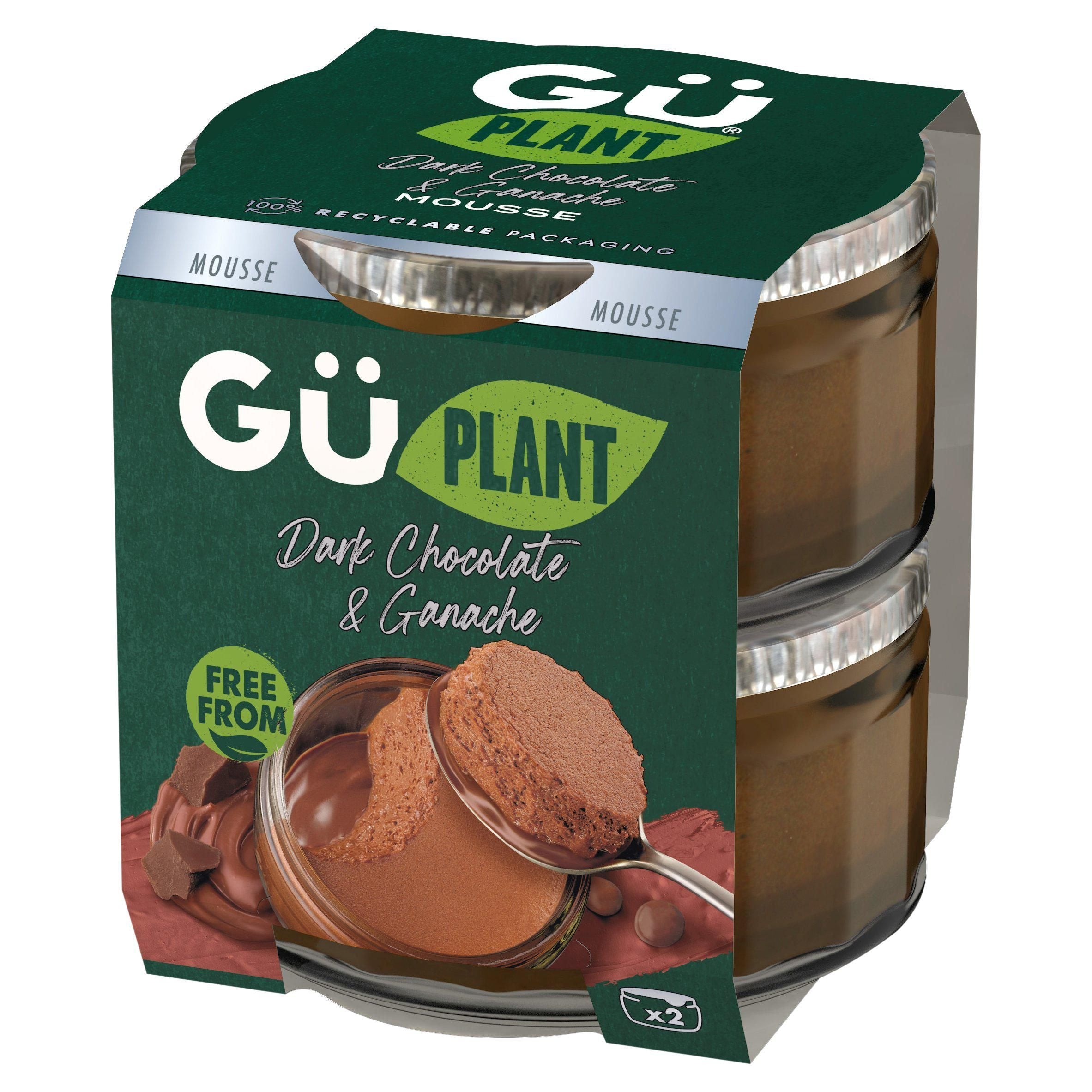 G&amp;uuml; Plant Dark Chocolate &amp;amp; Ganache Mousse Dessert 2x70g