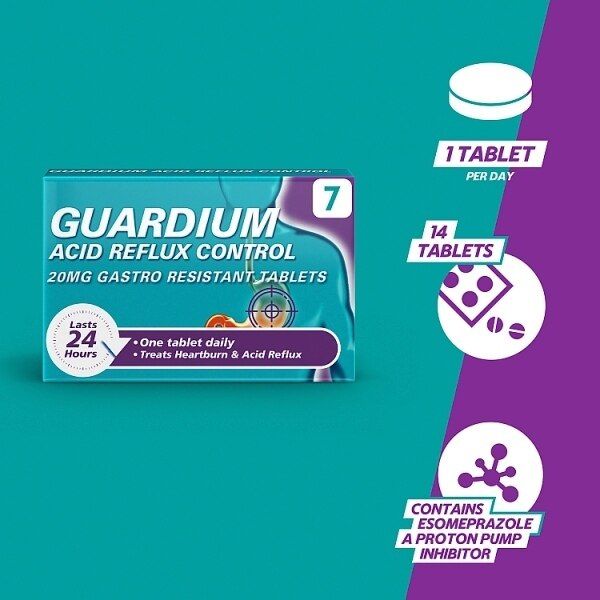 Guardium Acid Reflux Control Tabs Heartburn Indigestion 7s