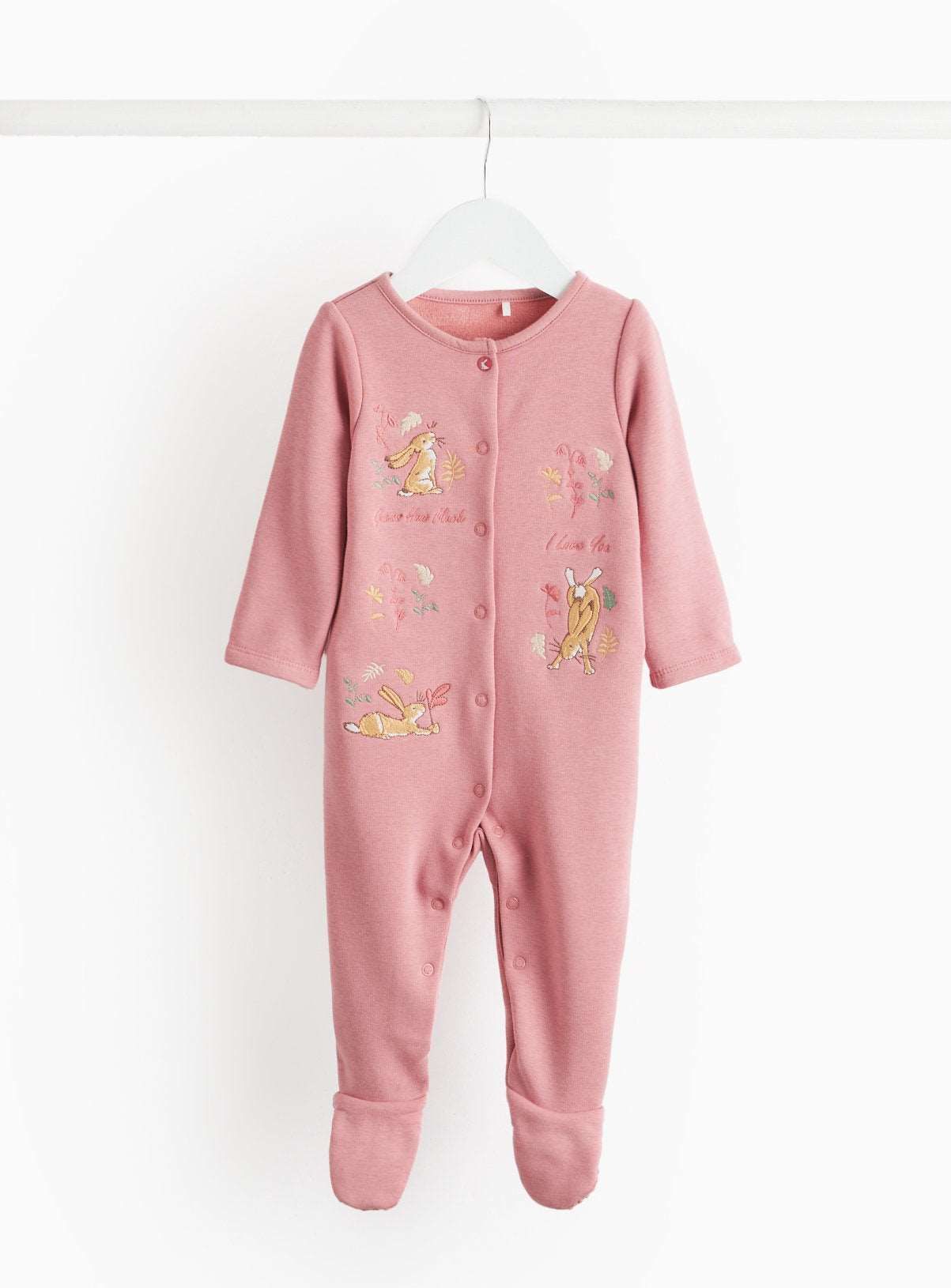 Guess How Much I Love You Pink Fleece Lined Sleepsuit 3-6 months