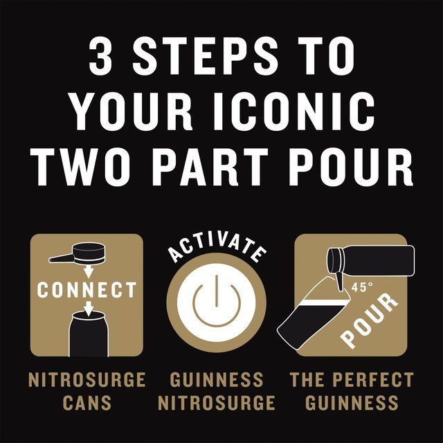 Guinness Draught Nitrosurge Cans (Requires Nitrosurge Device)   4 x 558ml