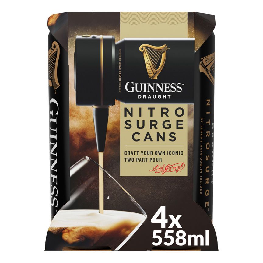 Guinness Nitrosurge Stout Beer Cans - For use with Nitrosurge Device