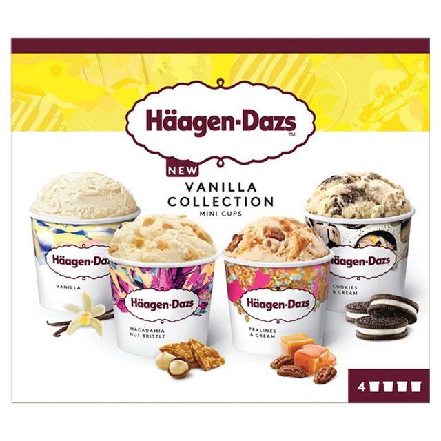 Haagen-Dazs Vanilla Collection Mini Cups Ice Cream    4 x 95ml