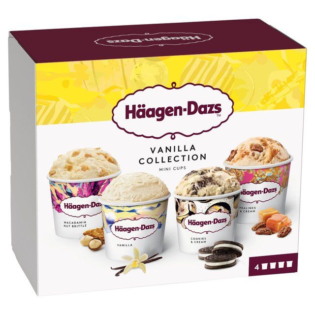 Haagen-Dazs Vanilla Collection Mini Cups Ice Cream    4 x 95ml