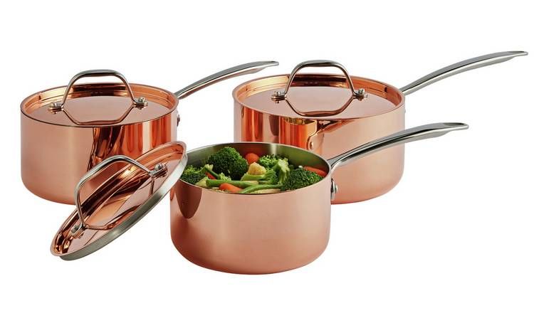 Habitat 3 Piece Copper Triply Pan Set
