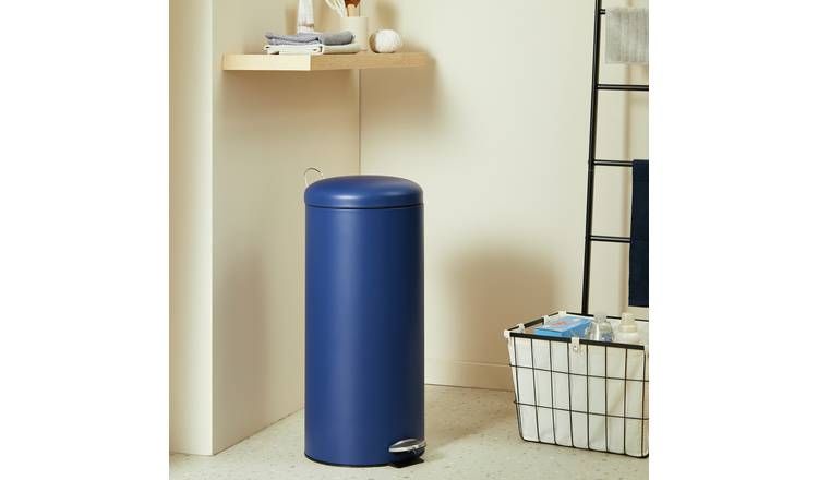 Habitat 30 Litre Domed Pedal Bin - Navy