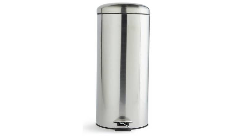 Habitat 30 Litre Domed Pedal Bin - silver