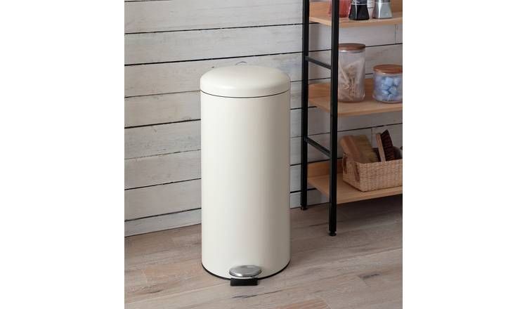 Habitat 30 Litre Round Kitchen Pedal Bin - Matt Cream