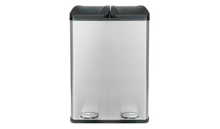 Habitat 55 Litre 2 Compartment Recycling Bin - Steel