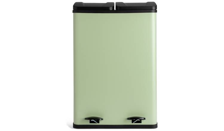 Habitat 60 Litre Twin Compartment Pedal Bin - Sage