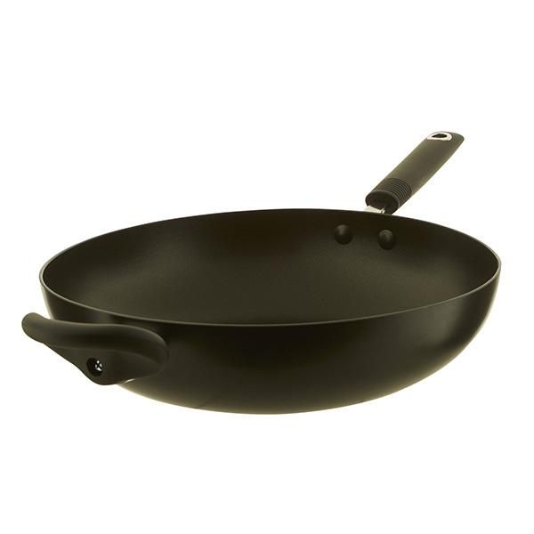 Habitat Aluminium Stirfry Pan Black