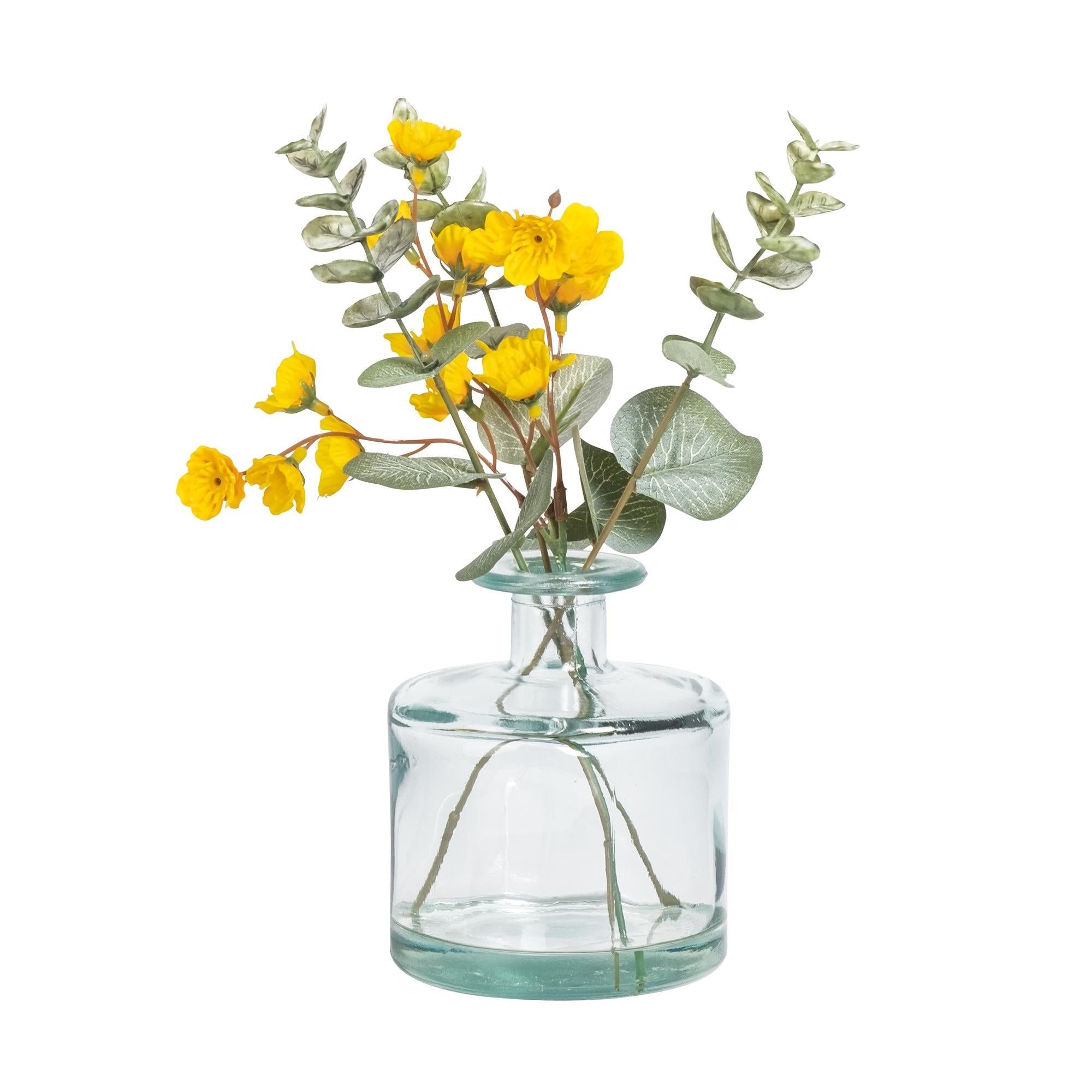 Habitat Artificial Faux Floral Blossom &amp;amp; Eucalyptus in Glass